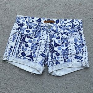 NWOT REBECCA MINKOFF Crosby Boyfriend Shorts Size 25 Blue White Adorable